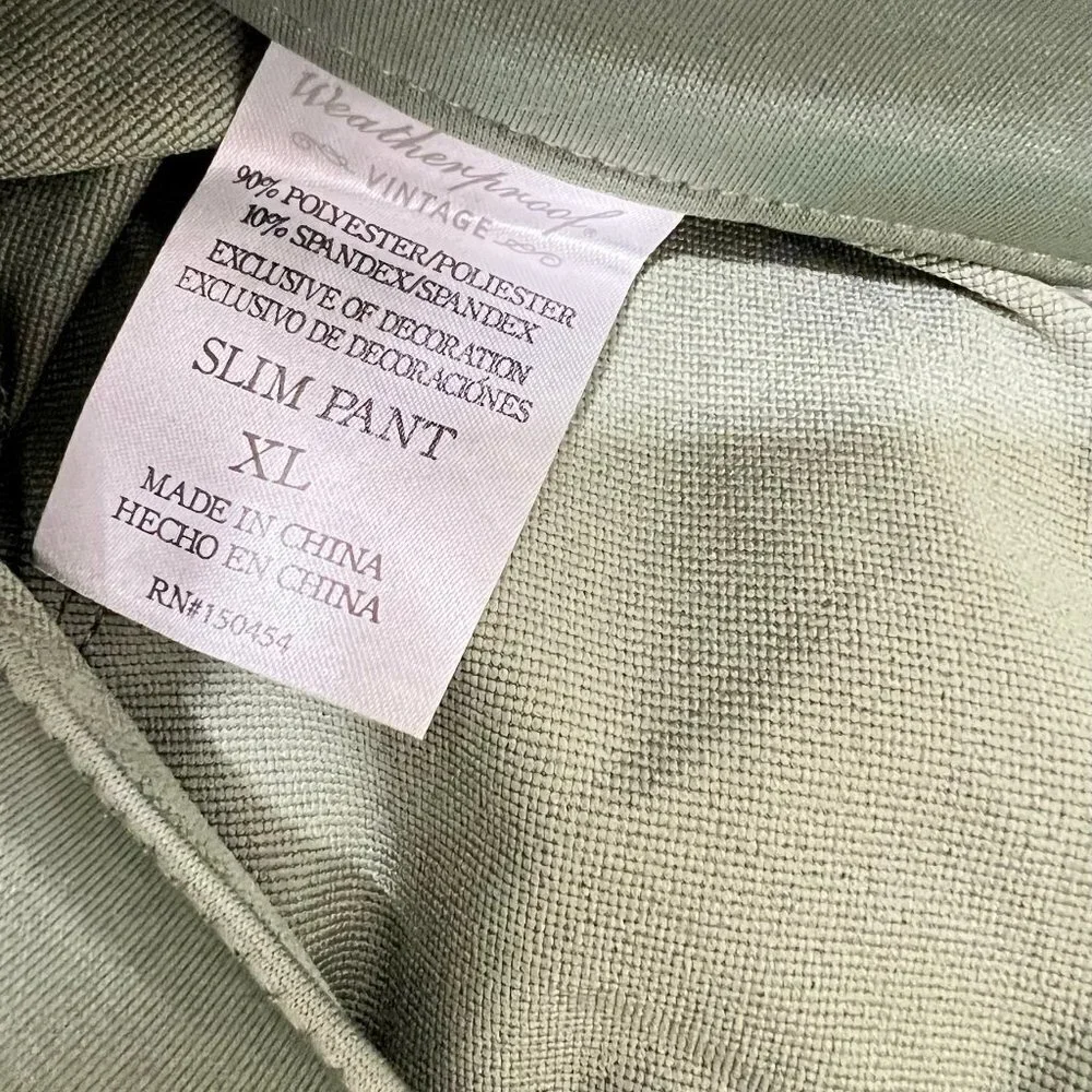 Weatherproof Vintage Womens Olivine Stretch Performance Flex Waist Pants Size XL - Picture 8 of 9